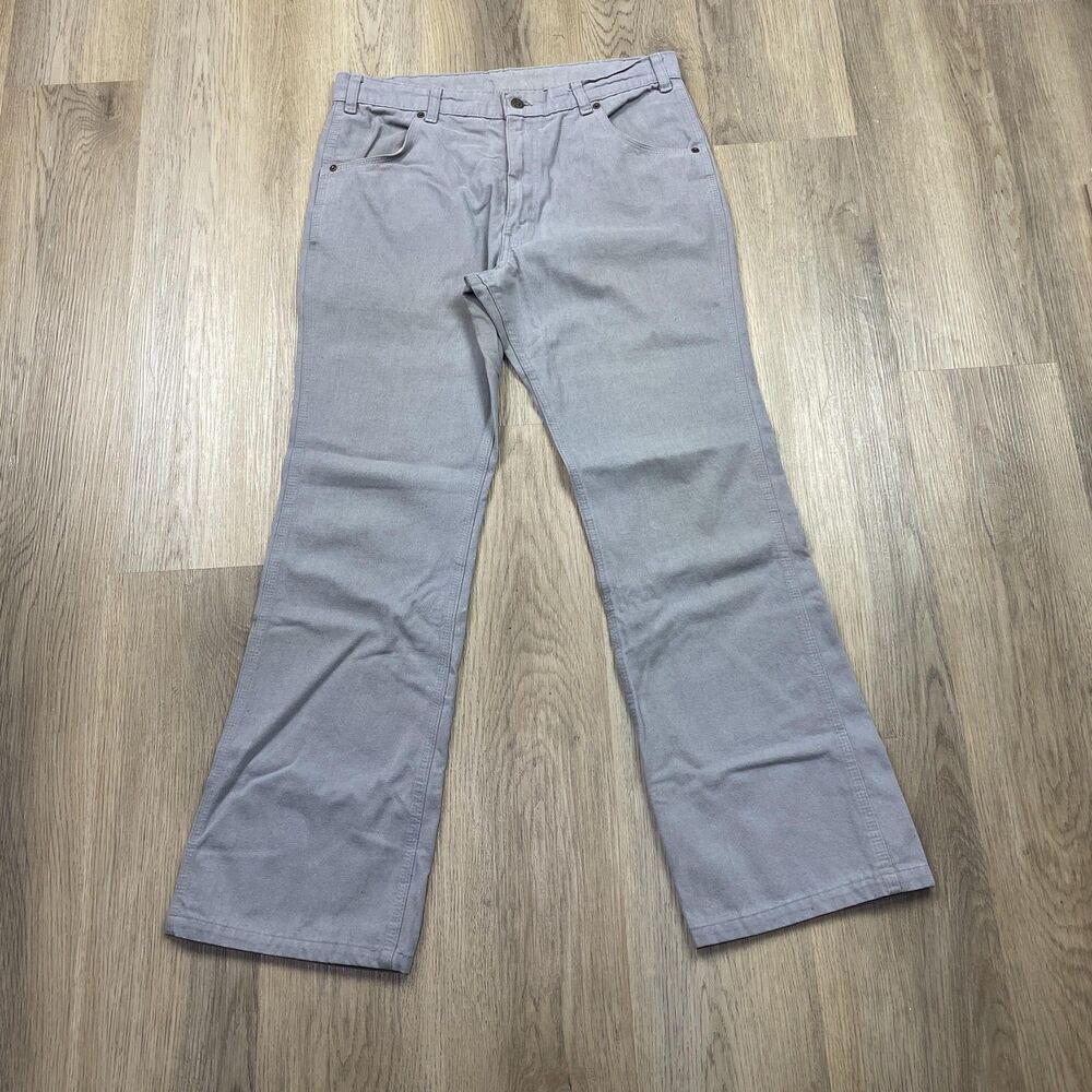 Vintage Levis 8001 Pants Mens 31x33 Gray Flare Leg San Francisco 80s Casual